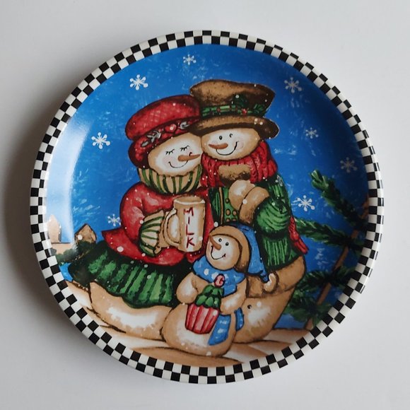 11 inch Snowman Plate - Never Used - Picture 1 of 4